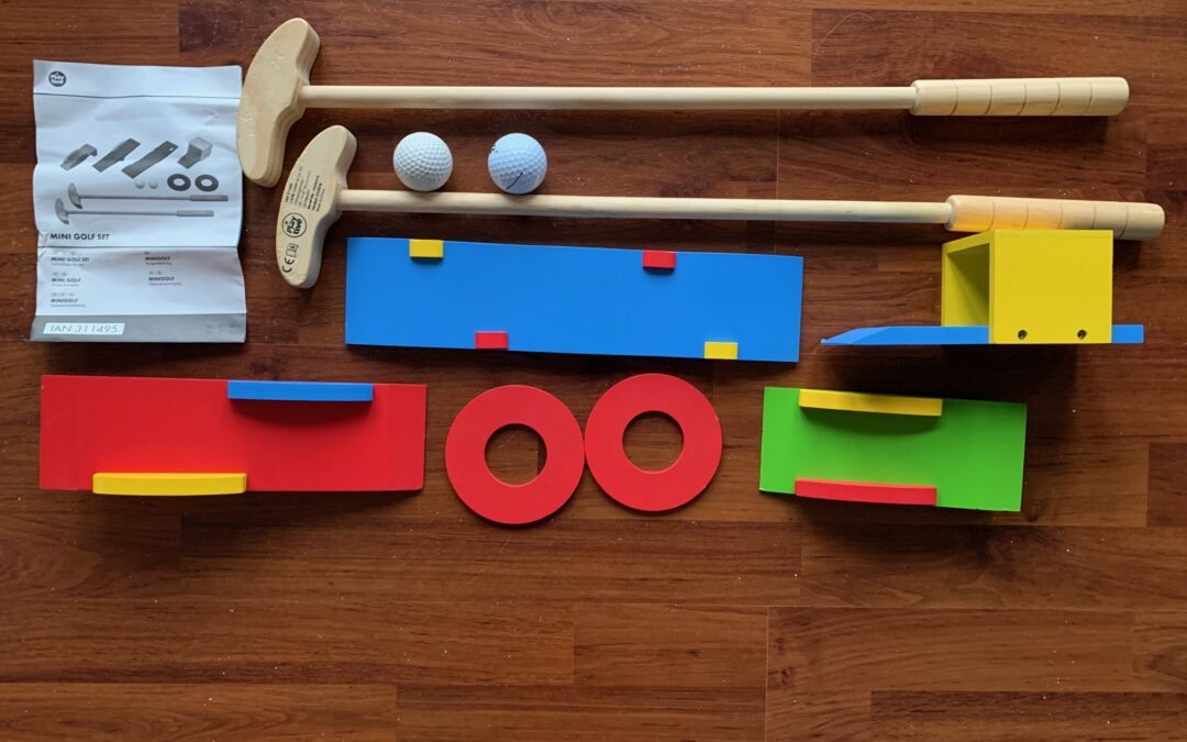 Houten mini golfset